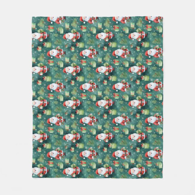 Christmas Santa Claus Seamless Pattern-82909 Fleece Blanket (Front)