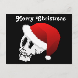 Christmas Santa Claus Skull Holiday Postcard