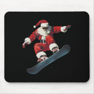 Christmas Santa Claus Snowboard Snowboarding Snowb Mouse Pad