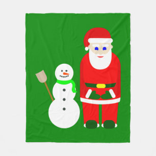 christmas santa claus snowman cute fleece blanket