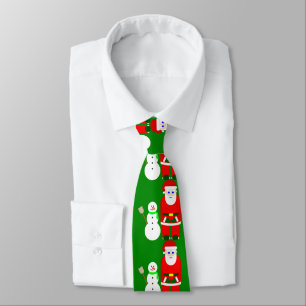 christmas santa claus snowman cute tie