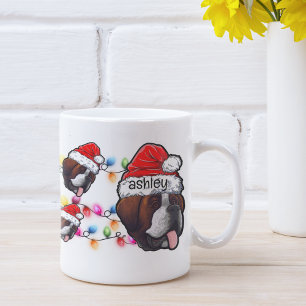 Christmas Santa Claus St. Bernard Pet Dog Head Coffee Mug