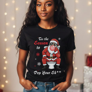 Christmas Santa Claus Sunglasses Funny Naughty T-Shirt