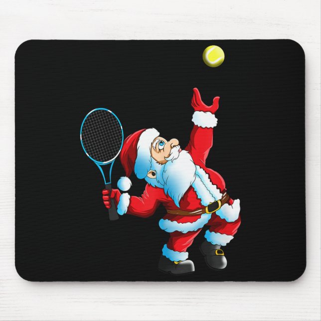 Christmas Santa Claus Tennis Game Tennis Racket  Mouse Pad (Front)