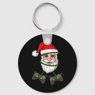 Christmas Santa Claus Video Game Controllers Boys Key Ring