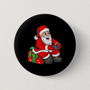Christmas Santa Claus Video Gamer Controller Boys 6 Cm Round Badge