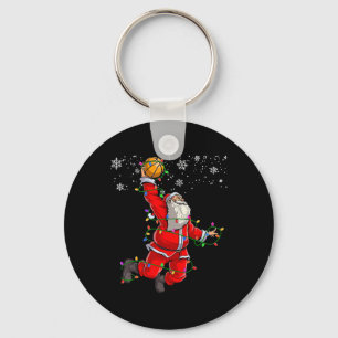 Christmas Santa Claus Volleyball Pajama Xmas Mens  Key Ring