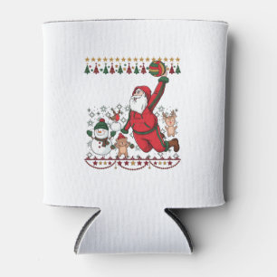 Christmas Santa Claus Volleyball Snowman Reindeer Can Cooler
