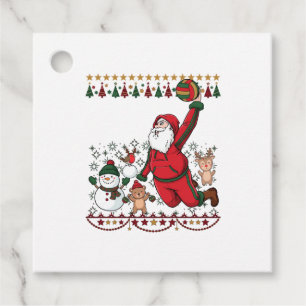 Christmas Santa Claus Volleyball Snowman Reindeer Favour Tags