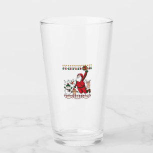 Christmas Santa Claus Volleyball Snowman Reindeer Glass