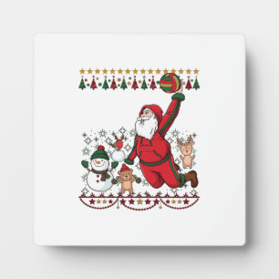 Christmas Santa Claus Volleyball Snowman Reindeer Plaque