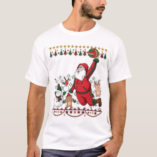 Christmas Santa Claus Volleyball Snowman Reindeer T-Shirt
