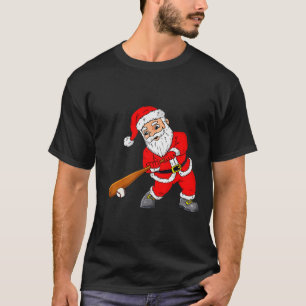 Christmas Santa Claus With Baseball Bat Boys Kids  T-Shirt