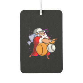 Christmas Santa Claus With Baseball Bat Car Air Freshener