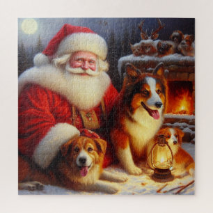 Christmas Santa Claus With Dogs 1 Jigsaw Puzzle