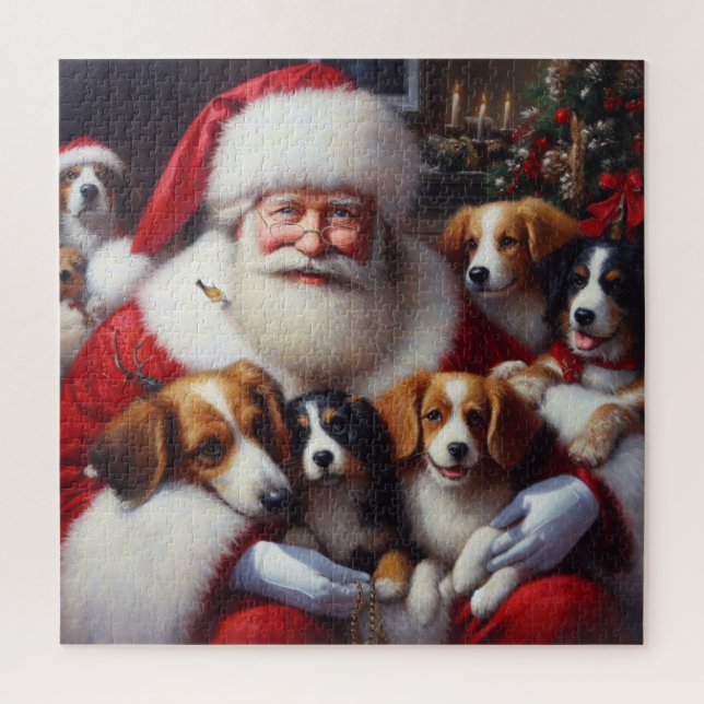 Christmas Santa Claus With Dogs 2 Jigsaw Puzzle (Vertical)