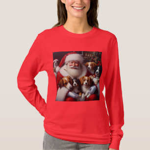 Christmas Santa Claus with Dogs 2 T-Shirt