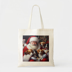 Christmas Santa Claus with Dogs 2 Tote Bag