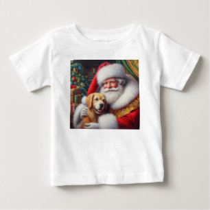 Christmas Santa Claus with Dogs 3 Baby T-Shirt