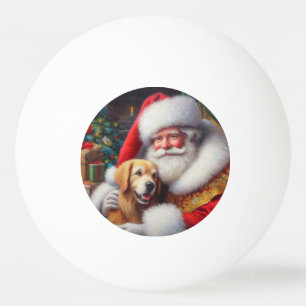 Christmas Santa Claus With Dogs 3 Ping Pong Ball