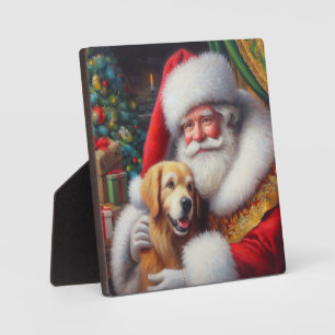 Christmas Santa Claus with Dogs 3 Plaque