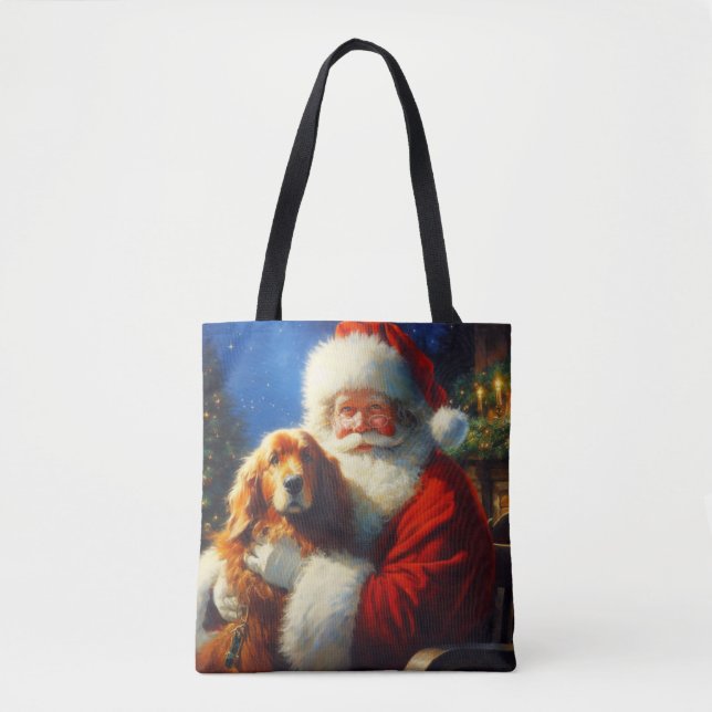 Christmas Santa Claus with Dogs 4 Tote (Front)