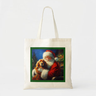 Christmas Santa Claus with Dogs 4 Tote Bag