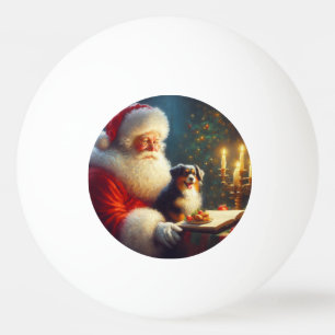 Christmas Santa Claus With Dogs 5 Ping Pong Ball