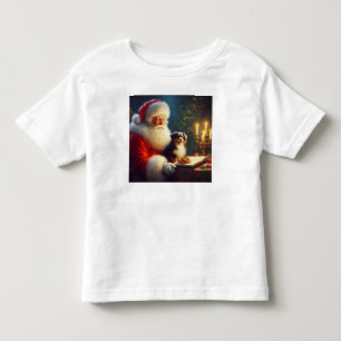 Christmas Santa Claus with Dogs 5 Toddler T-Shirt