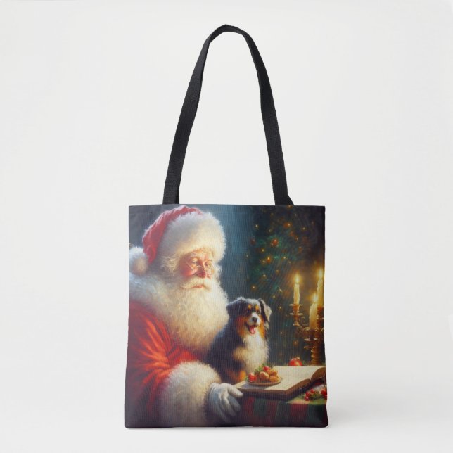Christmas Santa Claus with Dogs 5 Tote Bag (Front)