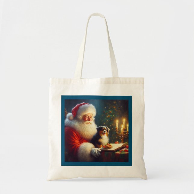 Christmas Santa Claus with Dogs 5 Tote Bag (Front)