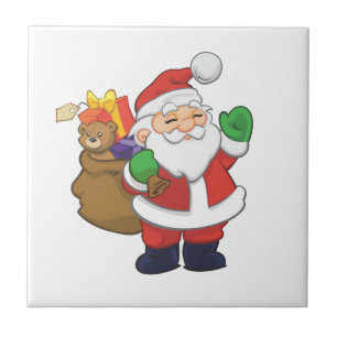 Christmas Santa Claus with Toys Ceramic Tile