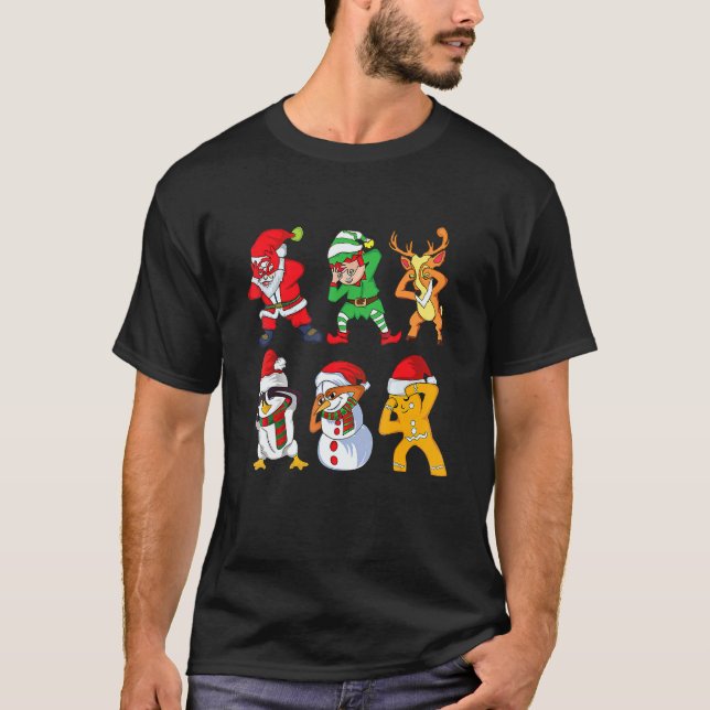 Christmas Santa Clause and Friends Griddy Dance T-Shirt (Front)