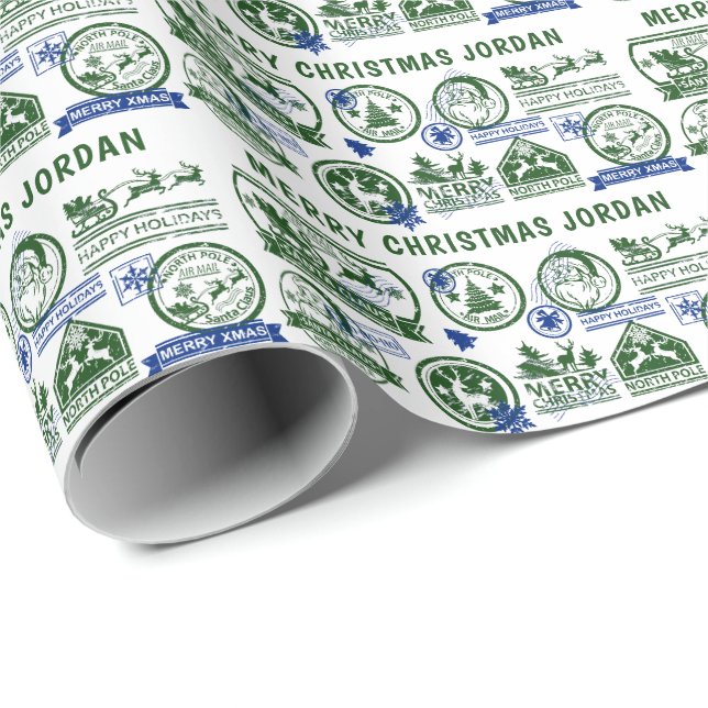 Christmas Santa Clause Delivery North Pole Express Wrapping Paper (Roll Corner)