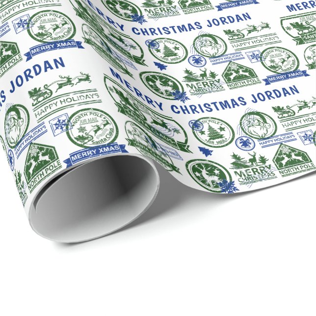 Christmas Santa Clause Delivery North Pole Express Wrapping Paper (Roll Corner)