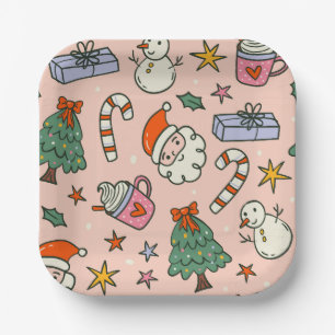 Christmas Santa Clause Party Paper Plate