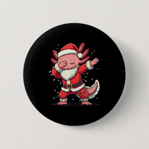 Christmas Santa Costume Dabbing Axolotl Xmas Light 6 Cm Round Badge