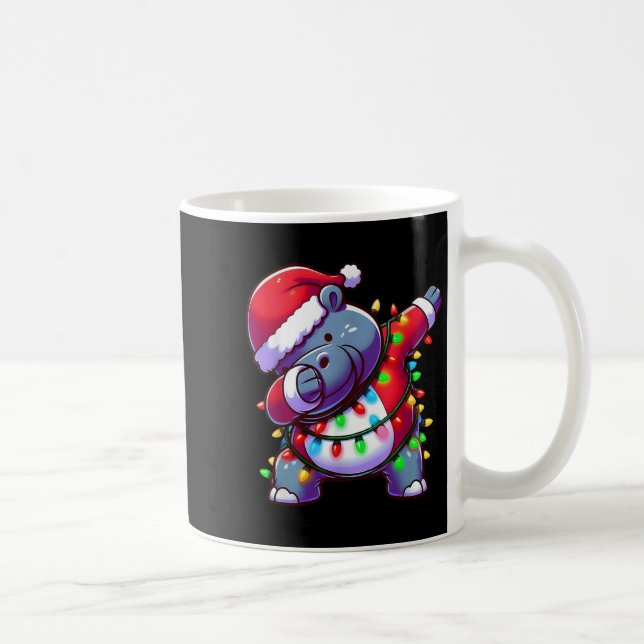 Christmas Santa Costume Dabbing Hip Xmas Lights Gi Coffee Mug (Right)