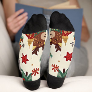 Christmas Santa Cross socks