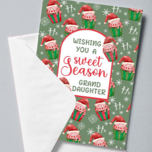 Christmas Santa Cupcakes for Granddaughter  Card