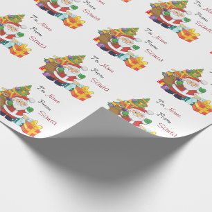 Christmas Santa Custom To and From Name Wrapping Paper