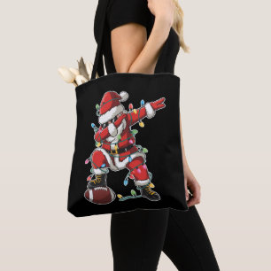 Christmas Santa Dabbing Footballer Xmas Football Tote Bag