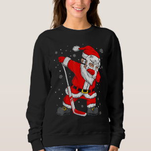 Christmas Santa Dabbing Hockey Player Boys Kids Da Sweatshirt