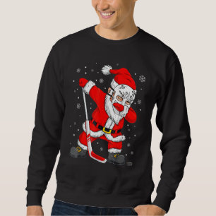 Christmas Santa Dabbing Hockey Player Boys Kids Da Sweatshirt