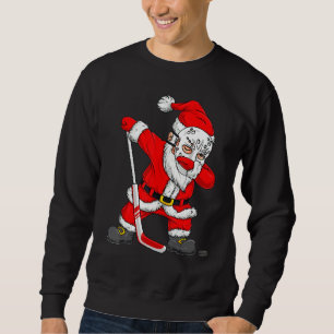 Christmas Santa Dabbing Hockey Player Boys Kids Da Sweatshirt