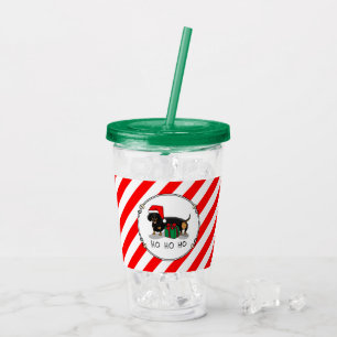 Christmas Santa Dachshund (S black & tan) Cute Acrylic Tumbler