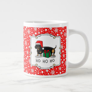 Christmas Santa Dachshund (S black & tan) Cute Large Coffee Mug