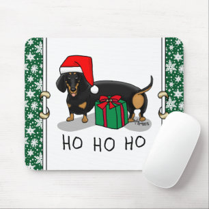 Christmas Santa Dachshund (S black & tan) Cute Mouse Pad