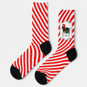 Christmas Santa Dachshund (S black & tan) Cute Socks