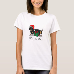 Christmas Santa Dachshund (S black & tan) Cute T-Shirt